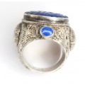 F. RAR : vechi inel zoroastrian " Ahriman ". argint & lapis. Iran sec. XIX